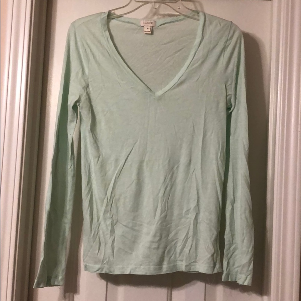 J.crew v neck mint long sleeve